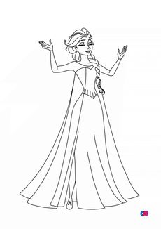 Coloriage la reine des neiges - Elsa 1