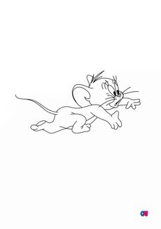 Coloriage Tom et Jerry - Jerry court