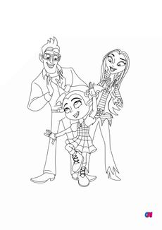 Coloriage Vampirina - Vampirina et ses parents