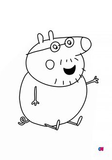 Coloriage Peppa Pig - Papa Pig