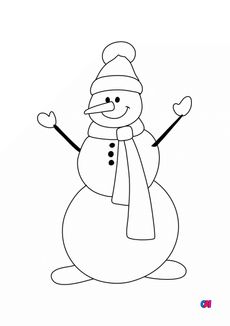 Coloriage de Noël - Bonhomme de neige