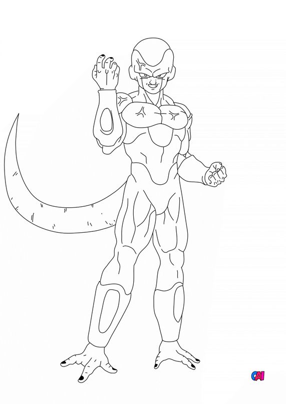 Coloriage dragon ball z à imprimer  Golden Freezer puissance max