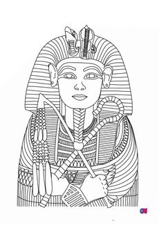 Coloriage Egypte ancienne - Masque funéraire de Toutankhamon