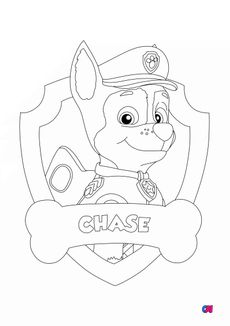 Coloriage Pat Patrouille - Chase blason