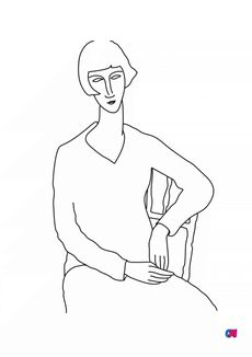 Coloriages de bâtiment et d'oeuvres d'art - L’oeil interieur - Modigliani