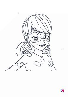Coloriage Miraculous Ladybug - Ladubug sourit