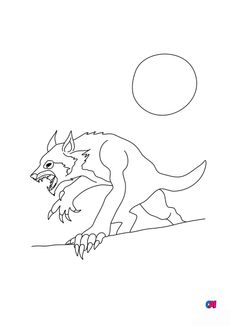 Coloriages Halloween - Loup-garou