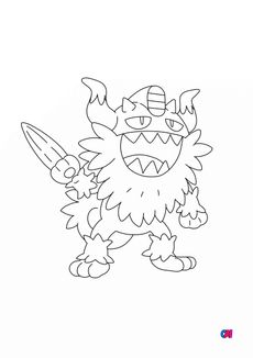 Coloriage Pokémon - 863 - Berserkatt