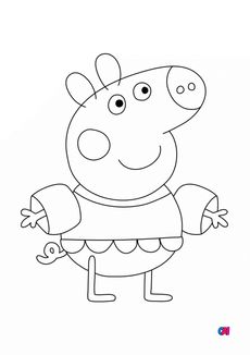 Coloriage Peppa Pig - Peppa a la plage