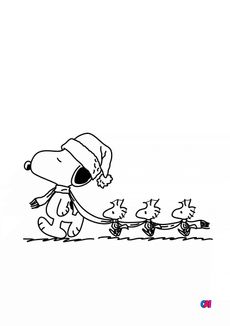 Coloriage Snoopy - Woodstock et compagnie