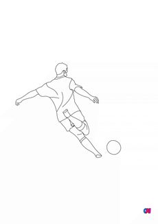 Coloriage Football - Footballeur de dos