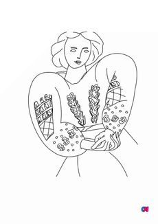 Coloriages de bâtiment et d'oeuvres d'art - La blouse romaine - Matisse