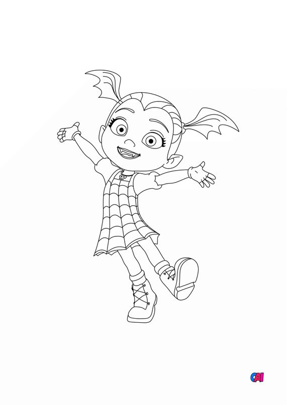 Coloriage Vampirina à imprimer - Vampirina souriante