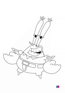 Coloriage Bob l'éponge - Monsieur Krabs