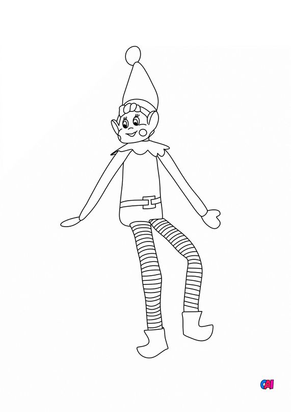 Coloriage de Noël à imprimer  Lutin farceur