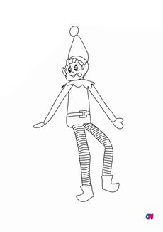 Coloriage de Noël - Lutin farceur