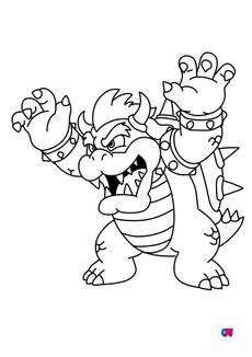 Coloriage Mario - Bowser