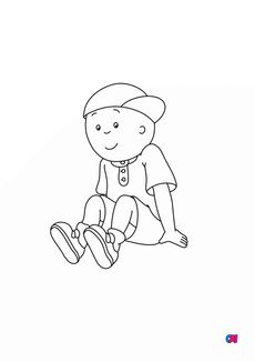 Coloriage Caillou - Caillou assis