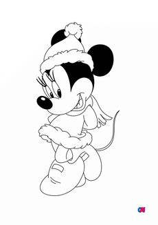 Coloriage de Noël - Minnie