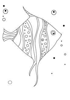 Coloriages d'animaux - poisson dans les bulles