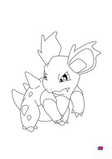 Coloriage Pokémon - 30 - Nidorina