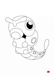 Coloriage Pokémon - 10 - Chenipan