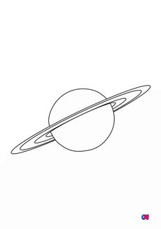 Coloriage d'Astronomie - Saturne