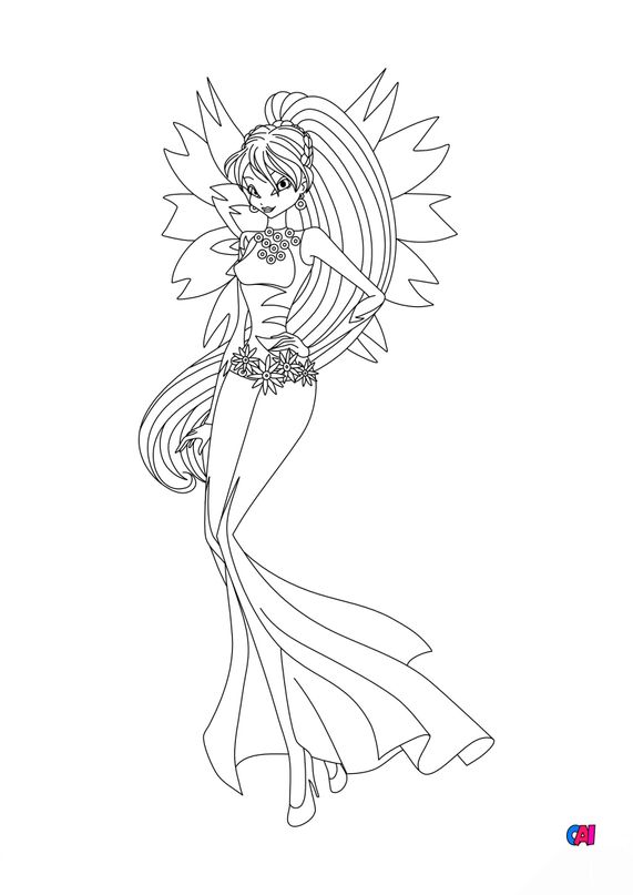 Coloriage Winx à imprimer  Stella fée