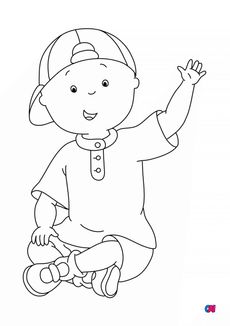 Coloriage Caillou - Caillou salue