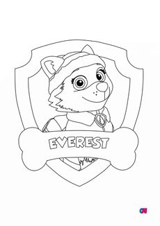 Coloriage Pat Patrouille - Evrest badge