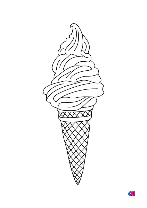 Coloriage gastronomie à imprimer  Glace à l'italienne