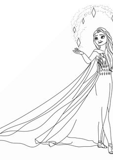 Coloriage la reine des neiges - Elsa le cinquième esprit