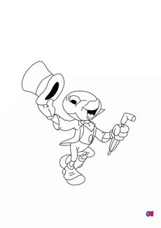 Coloriage Pinocchio - Jiminy Cricket