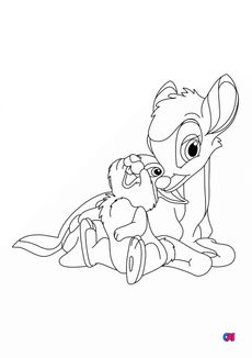 Coloriage Bambi - Bambi et Panpan