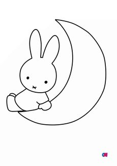 Coloriage Miffy - Miffy et la lune