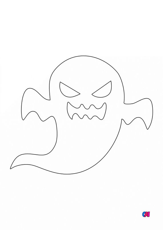 Coloriages Halloween à imprimer Fantôme effrayant