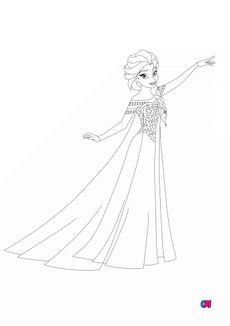 Coloriage la reine des neiges - Elsa pouvoir de glace