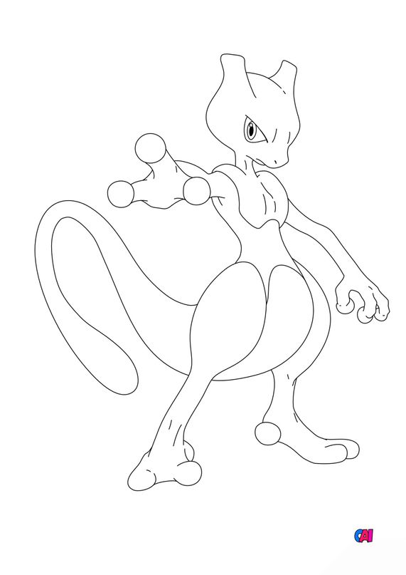 Coloriage Pokémon à imprimer - 150 - Mewtwo