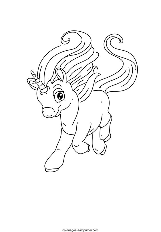 Coloriage Licornes  imprimer  mignonne petite  licorne 