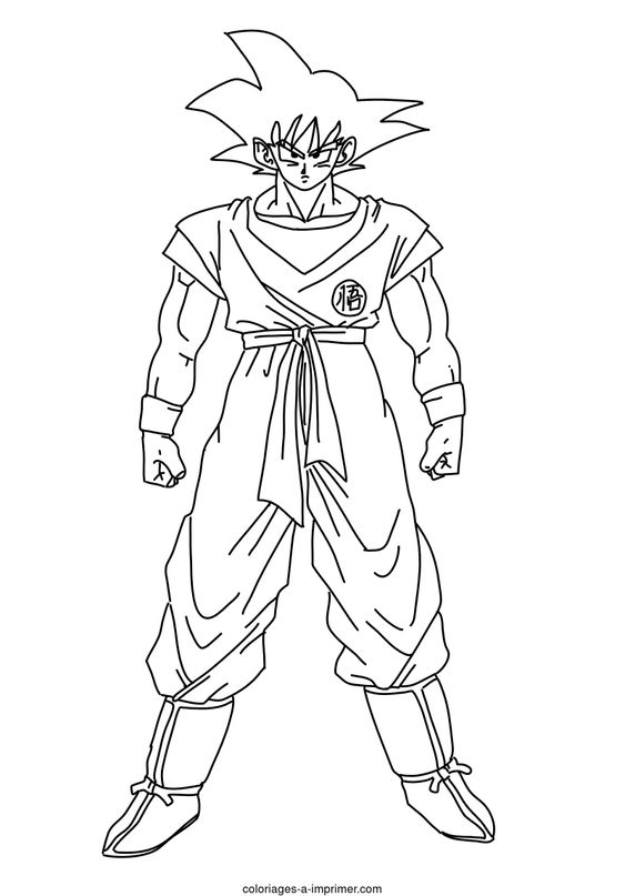 Coloriage dragon ball z à imprimer - Son goku