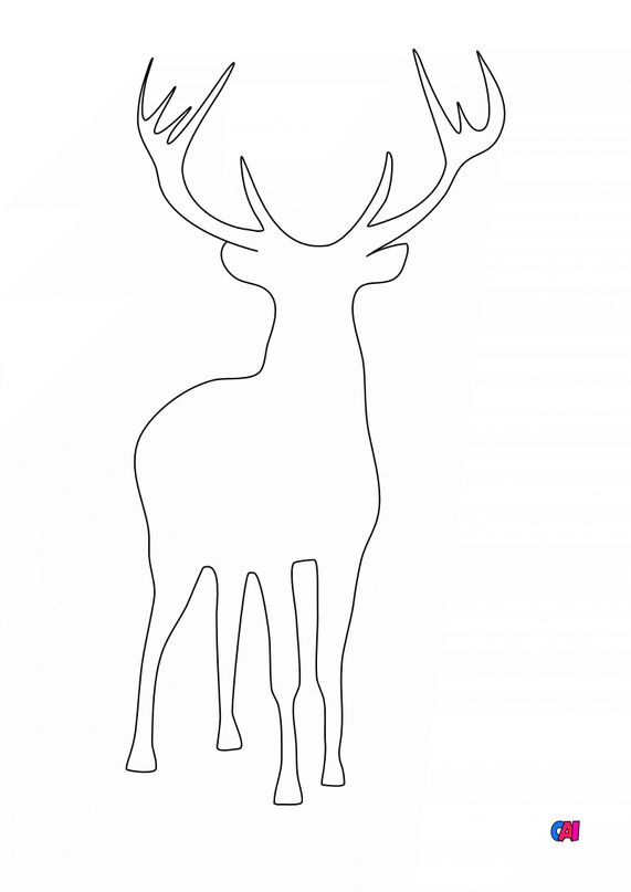 Coloriage de Noël à imprimer  Renne 2