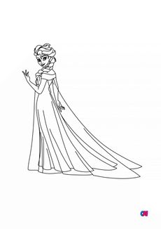 Coloriage la reine des neiges - Elsa transformée