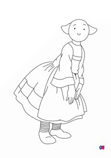 Coloriage Bécassine - Bécassine dubitative