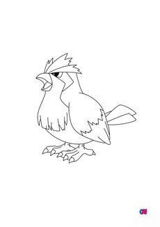 Coloriage Pokémon - 16 - Roucool