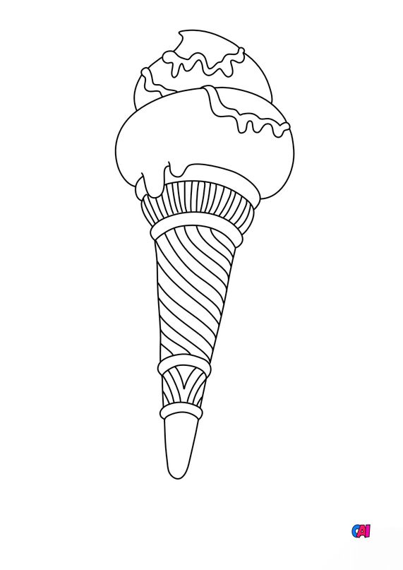 Mes premiers coloriages à imprimer  Glace à l'italienne 3