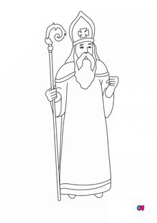 Coloriage de Noël - Saint Nicolas 2