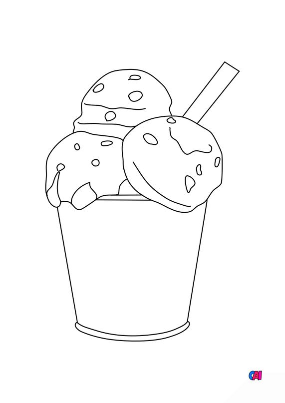 Coloriage Gastronomie A Imprimer Glace En Pot