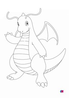 Coloriage Pokémon - 149 - Dracolosse