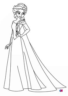 Coloriage la reine des neiges - Elsa d'Arendelle