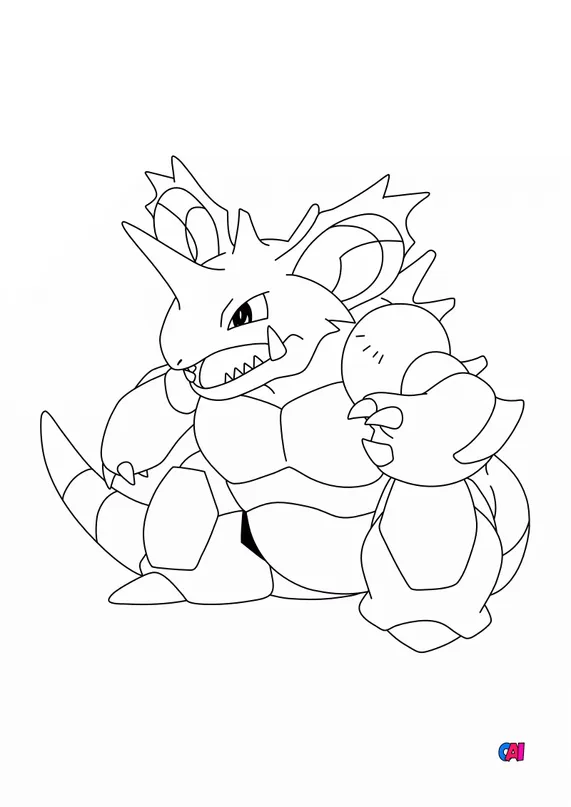 Coloriage Pokémon à imprimer 34 — Nidoking